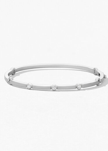Copley Multi Stone Bangle, 18K White Gold Copley Multi Stone Bangle, 18K White Gold, large