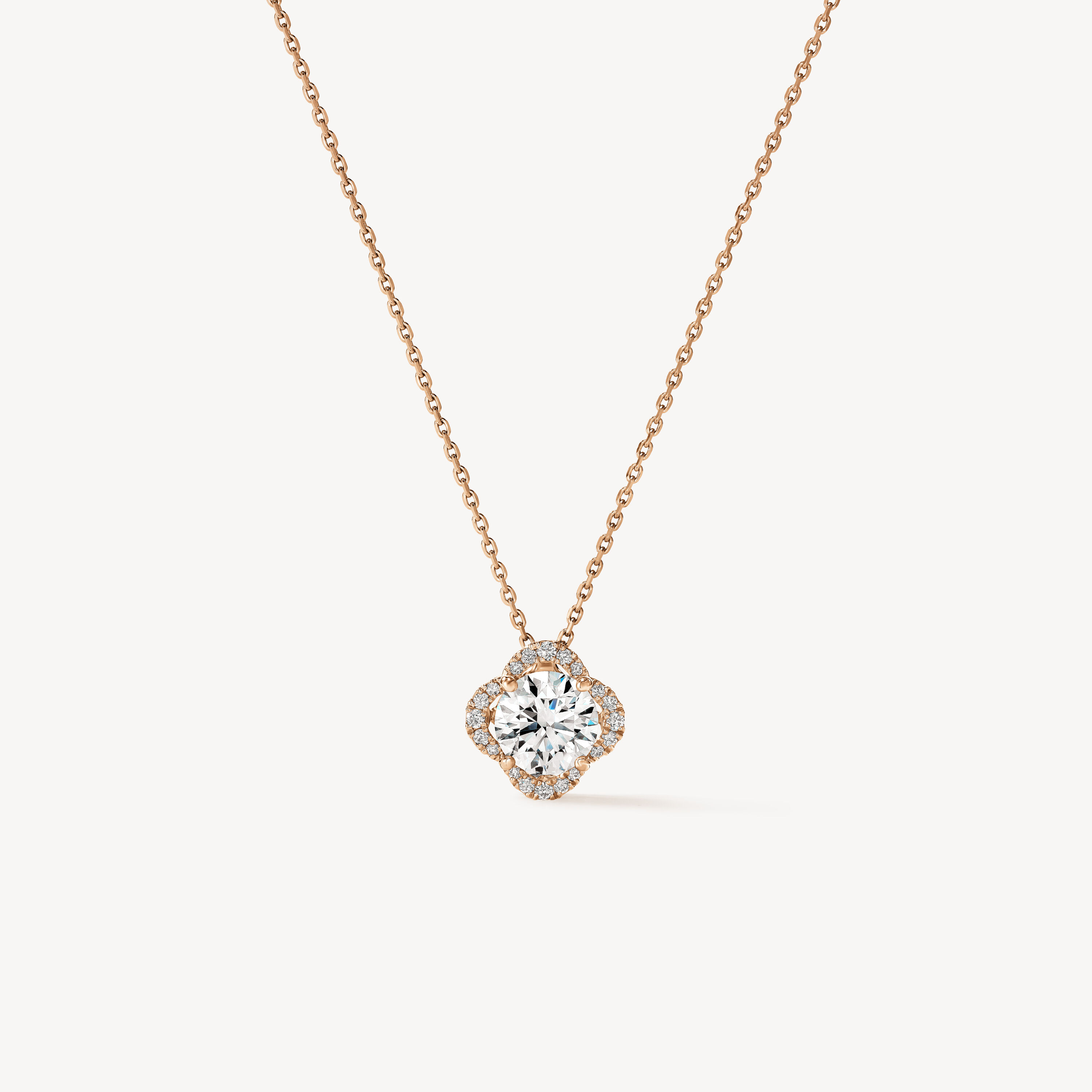 Timeless Diamond Necklace, 18K 玫瑰金, large
