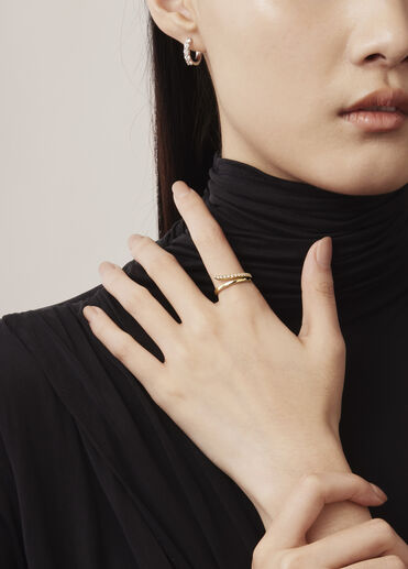 VELA French Cut Pavé Diamond Ring, 18K Yellow Gold VELA French Cut Pavé Diamond Ring, 18K Yellow Gold, large