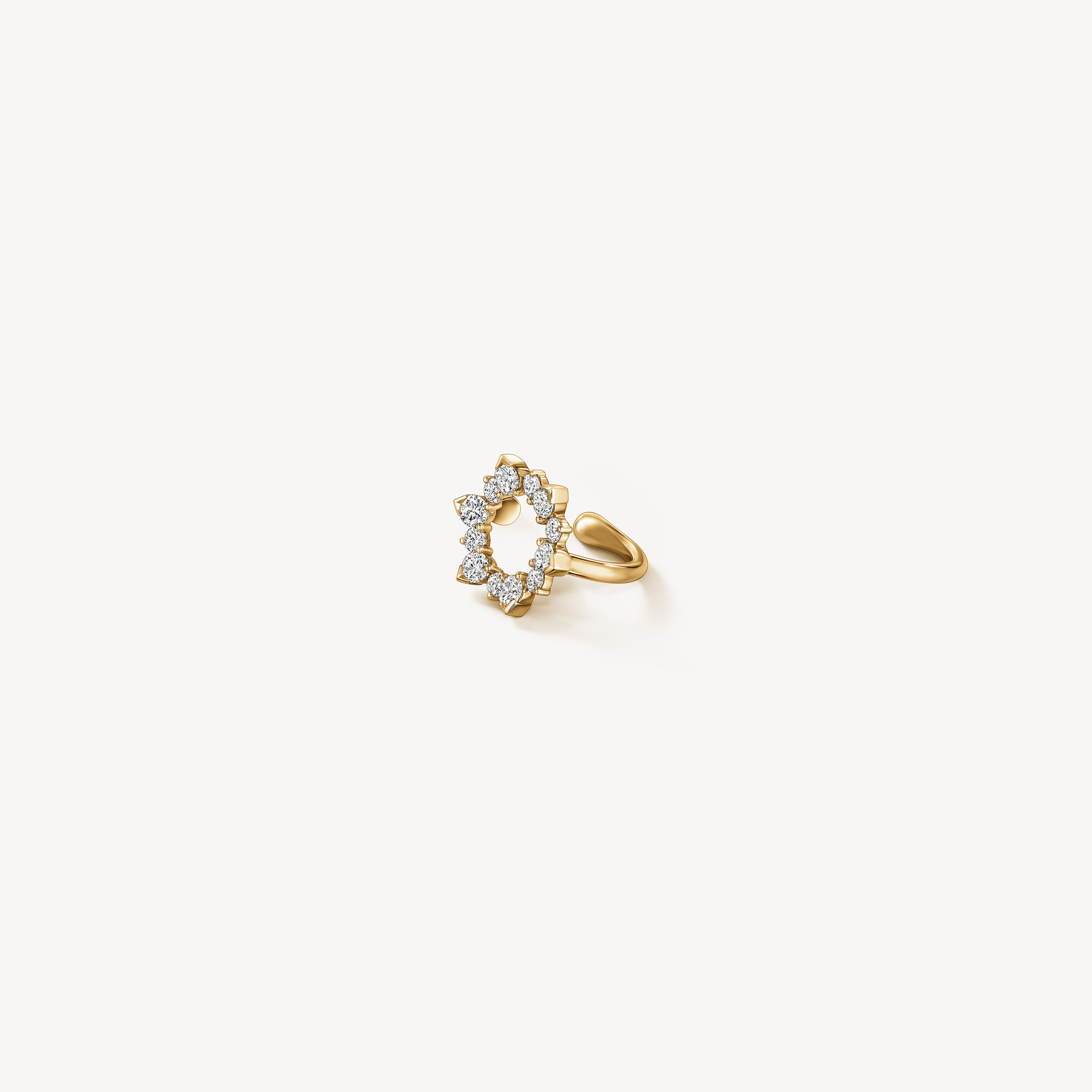 Aerial Open Sunburst Ear Cuff, 18K Yellow Gold, large