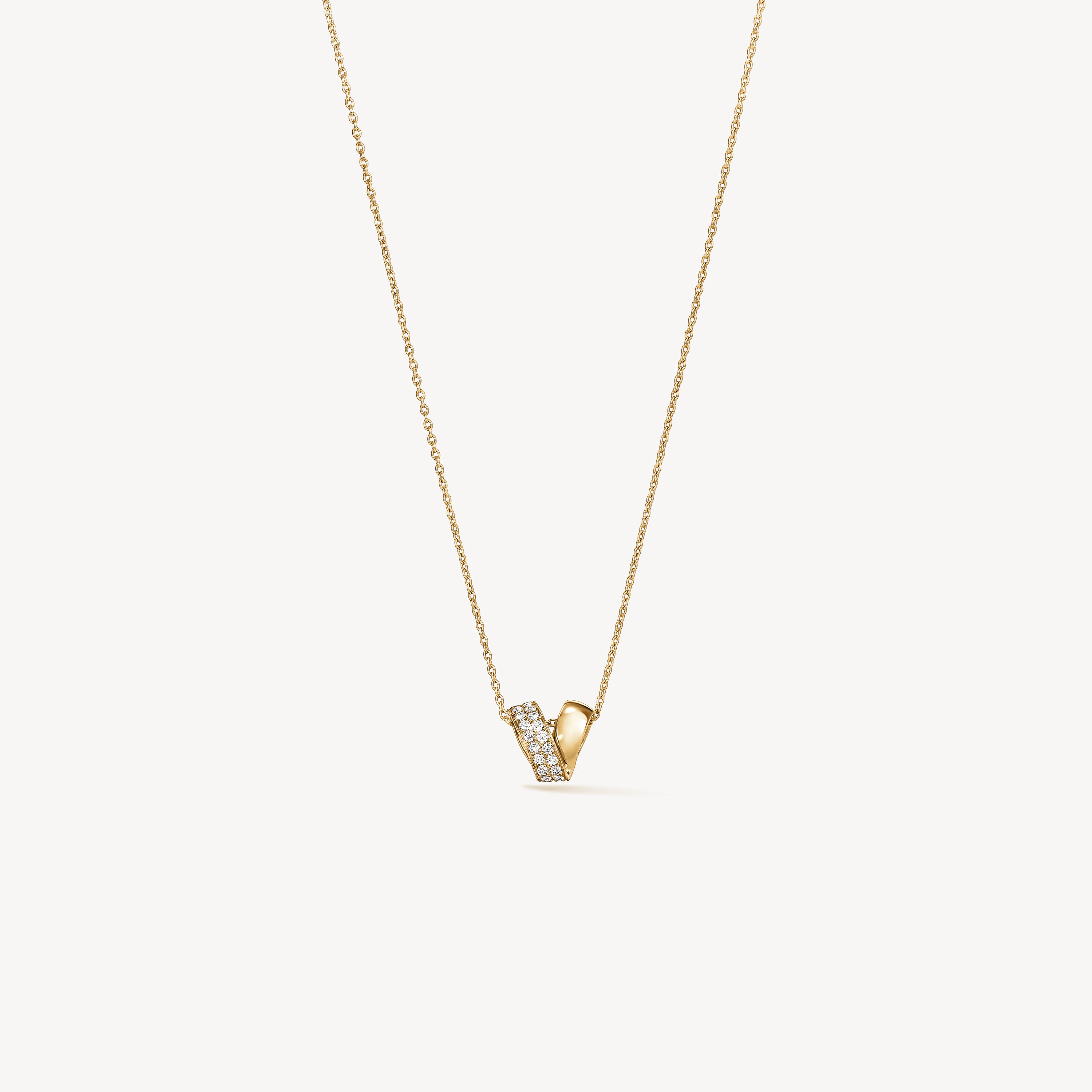INSIDE/OUT Rondel Diamond Pendant Necklace, 18K Yellow Gold, large