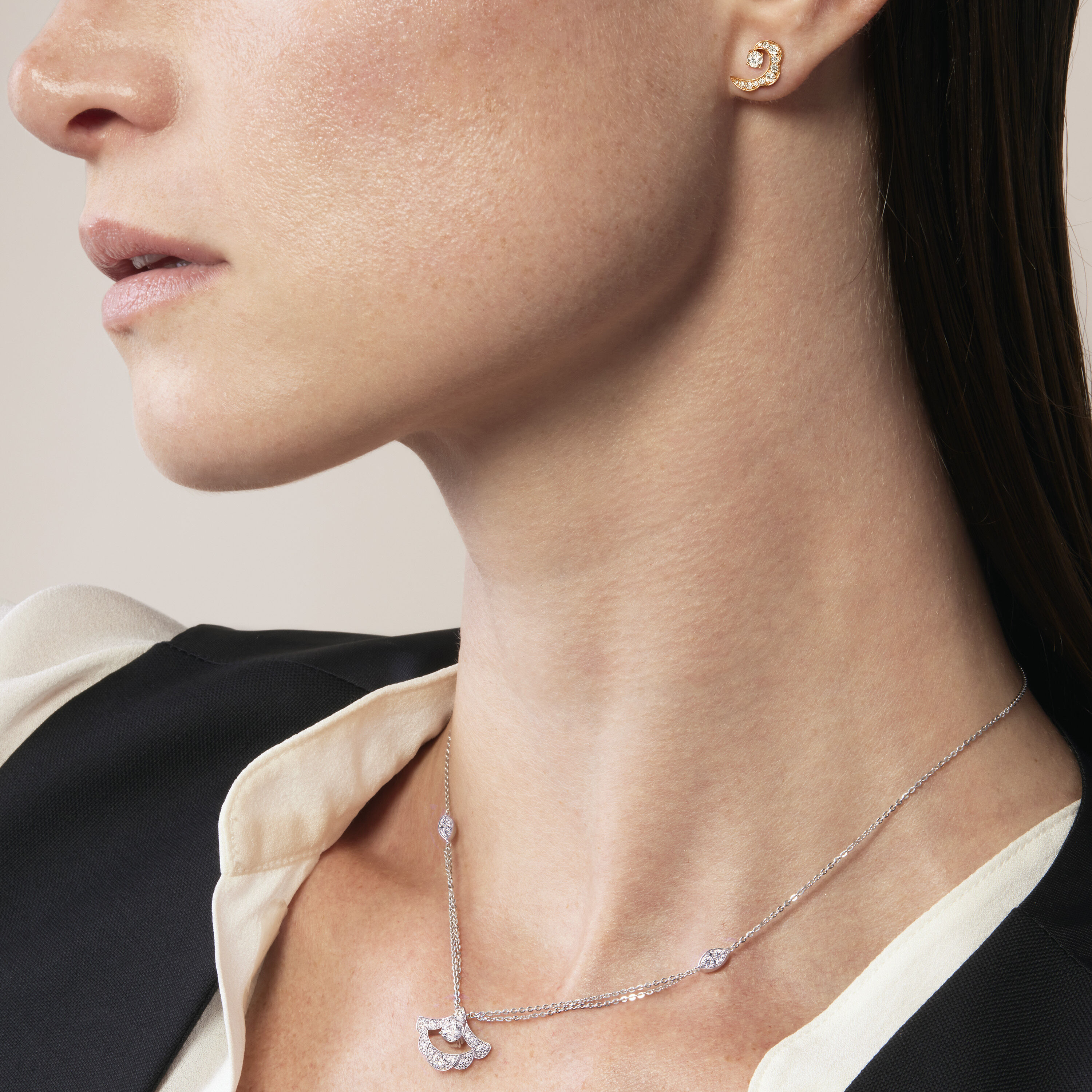 Lorelei Ribbon Studs, 18K Rose Gold, large