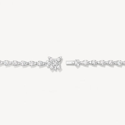 Aerial Teardrop Drop Necklace, 18K White Gold, large
