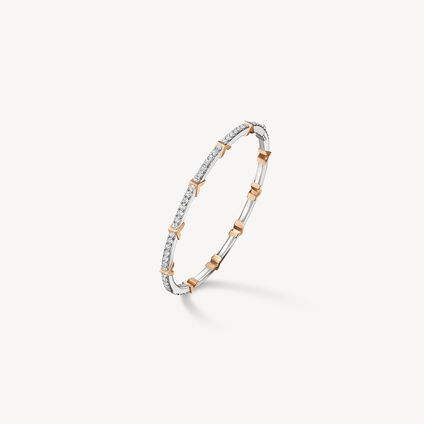 Copley Eternity Pav&eacute; Diamond Bangle, 18K White gold and Rose gold, large