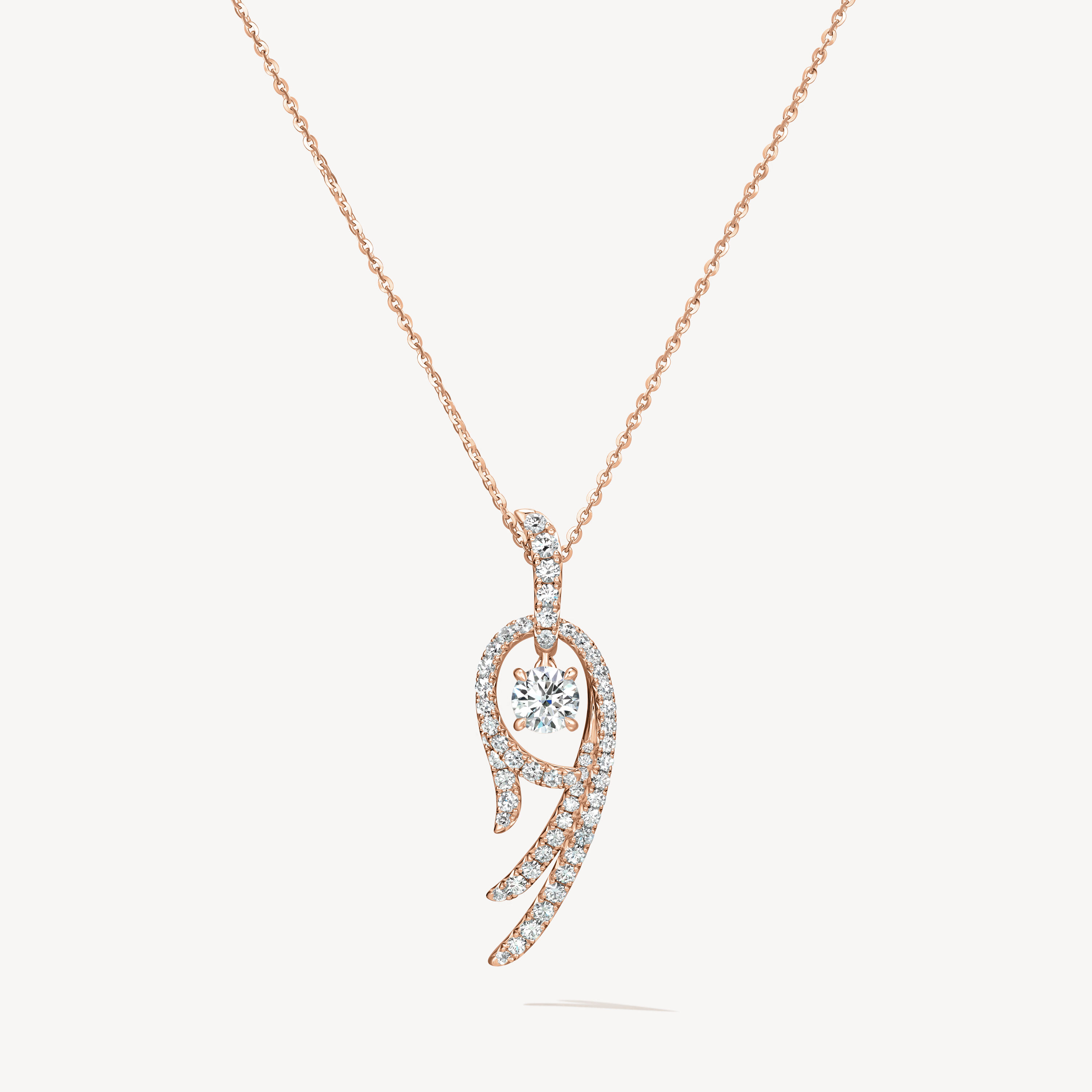 VELA Twisted 钻石项链, 18K 玫瑰金, large