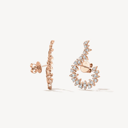 Aerial Twisted Sunburst Earrings, 18K Rose Gold, large