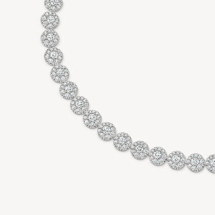 Tessa Line Necklace, 18K White Gold, large