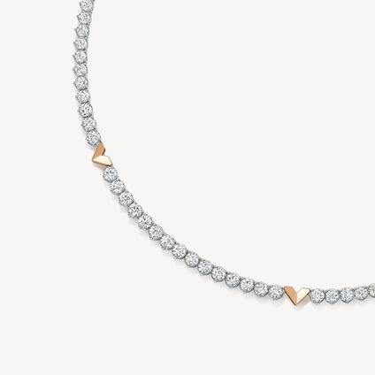 Copley Line 钻石项链, 18K 白金和玫瑰金, large