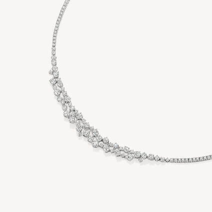Starlight Diamond Necklace, 18K White Gold, large