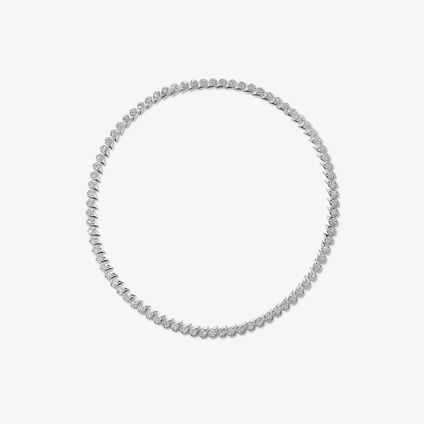 LU Droplet Uniform Necklace, 18K White Gold, large