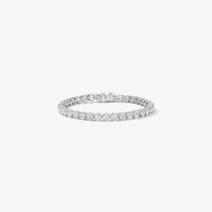 Basic 4-Prong Tennis Bracelet, 18K White Gold, large