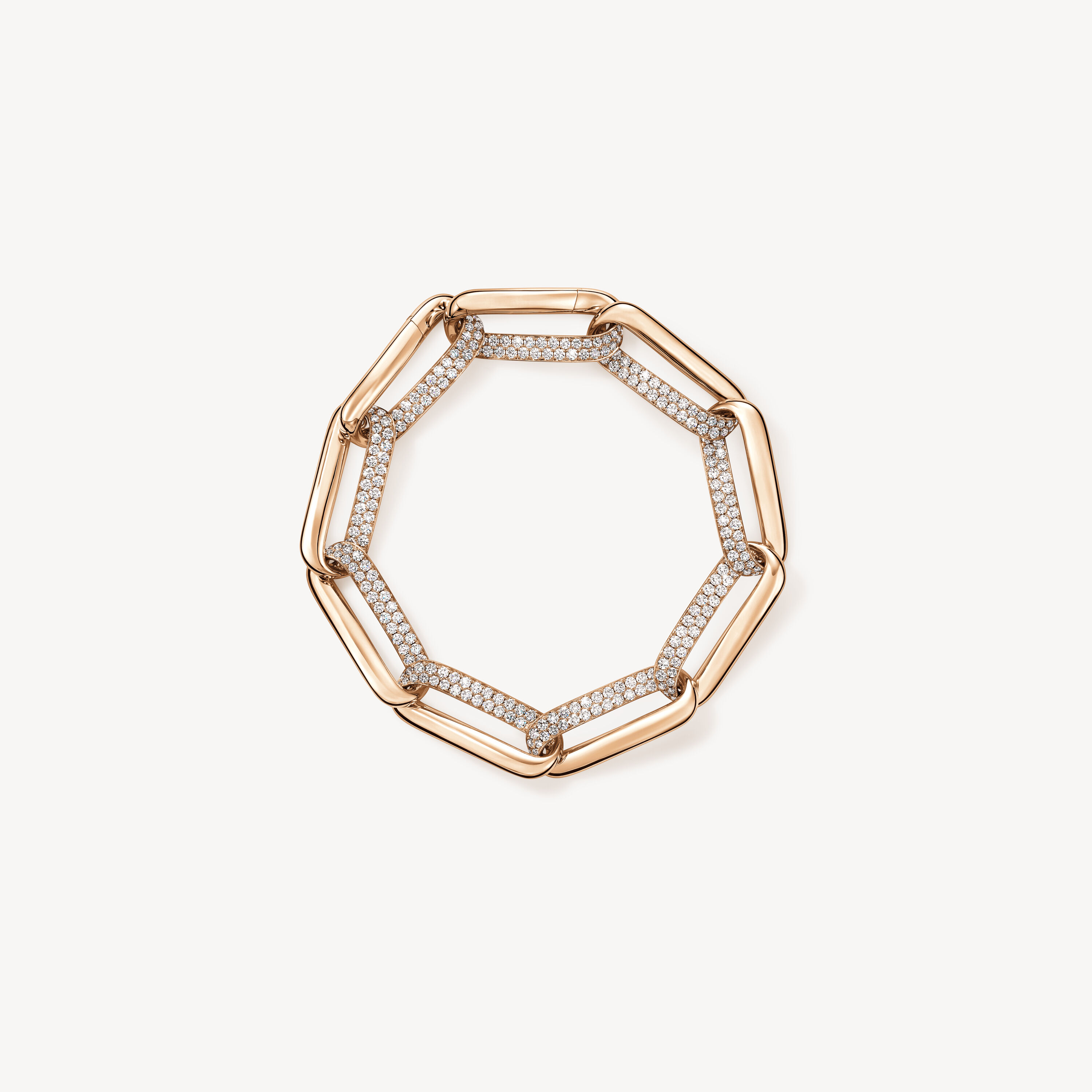 INSIDE/OUT 链式钻石手链, 18K 玫瑰金, large