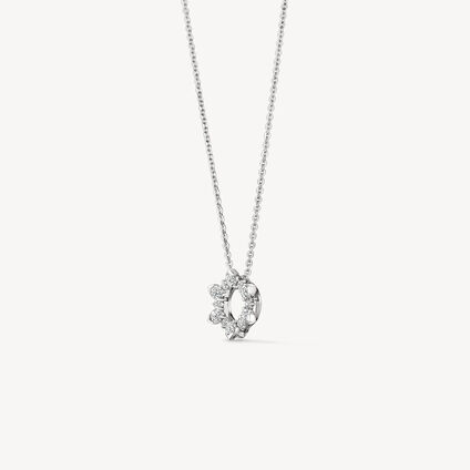 Aerial Open Sunburst Enhancer 钻石项链, 18K 白金, large