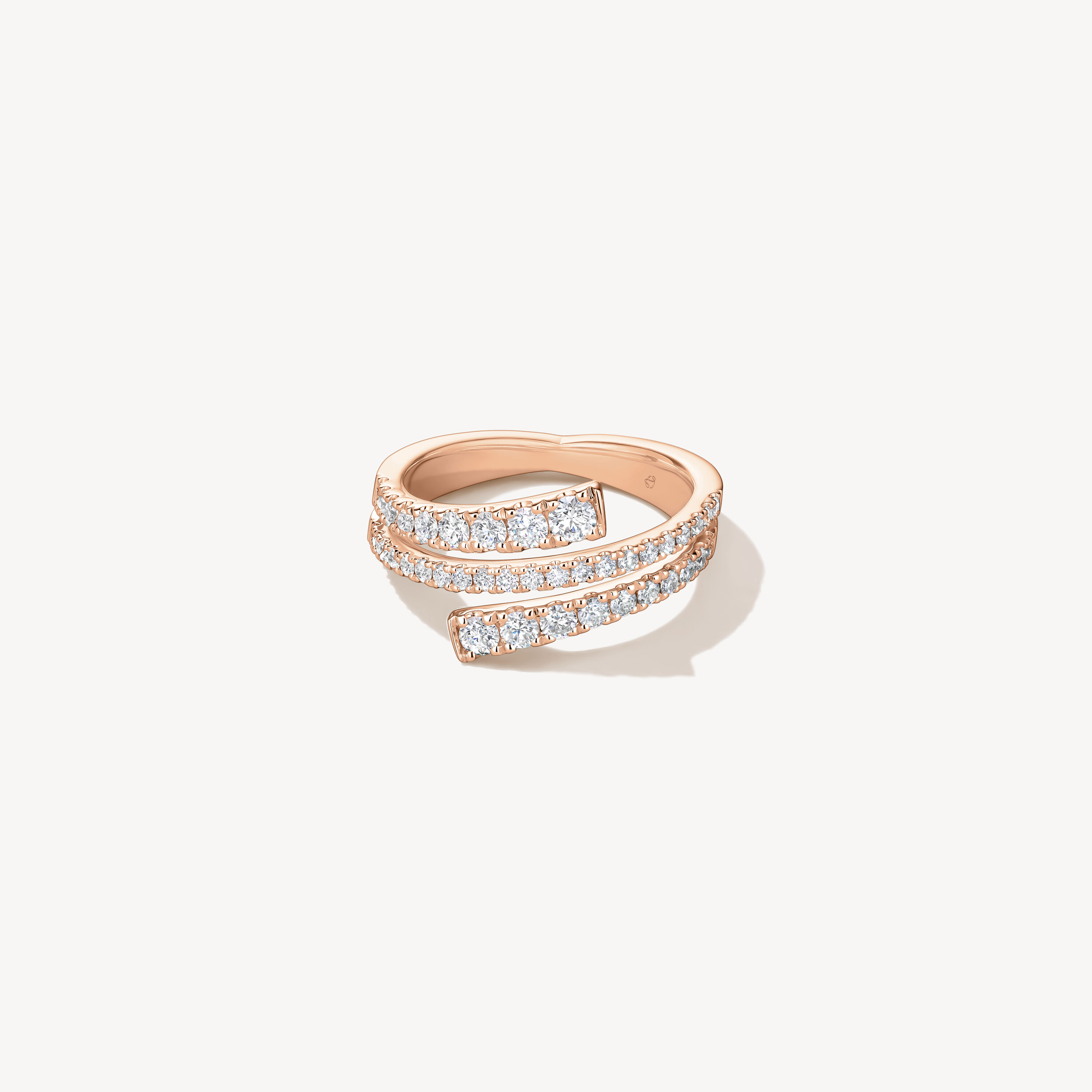 Grace Wrap钻石戒指, 18K 玫瑰金, large