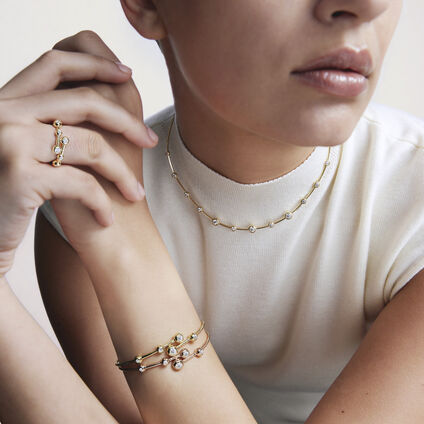 DREAM FLEXI FLOATING 钻石手镯, 18K 黄金, large