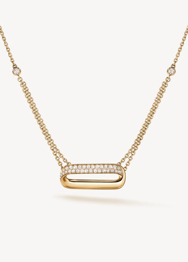 INSIDE/OUT Diamond Link Pendant Necklace, 18K Yellow Gold INSIDE/OUT Diamond Link Pendant Necklace, 18K Yellow Gold, large
