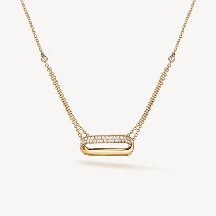 INSIDE/OUT Diamond Link Pendant Necklace, 18K Yellow Gold INSIDE/OUT Diamond Link Pendant Necklace, 18K Yellow Gold, large