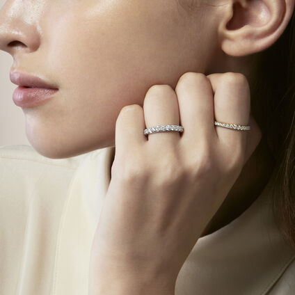 VELA French Cut Pav&eacute; Band
, 18K White Gold, large