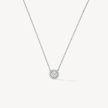 Joy Pendant Necklace, 18K White Gold, large