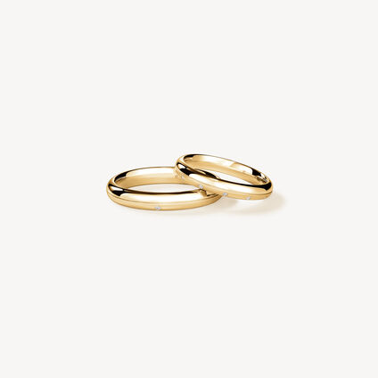 LOVE Satin Finish 结婚对戒, 18K 黄金, large