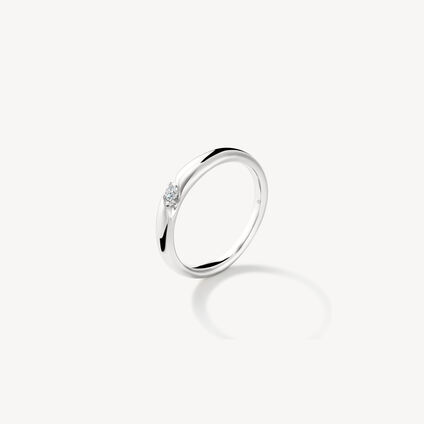 Diagonal Wedding Band, 18K White Gold, large