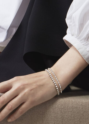 Aerial Dewdrop Line Bracelet Small, 18K White Gold Aerial Dewdrop Line Bracelet Small, 18K White Gold, large