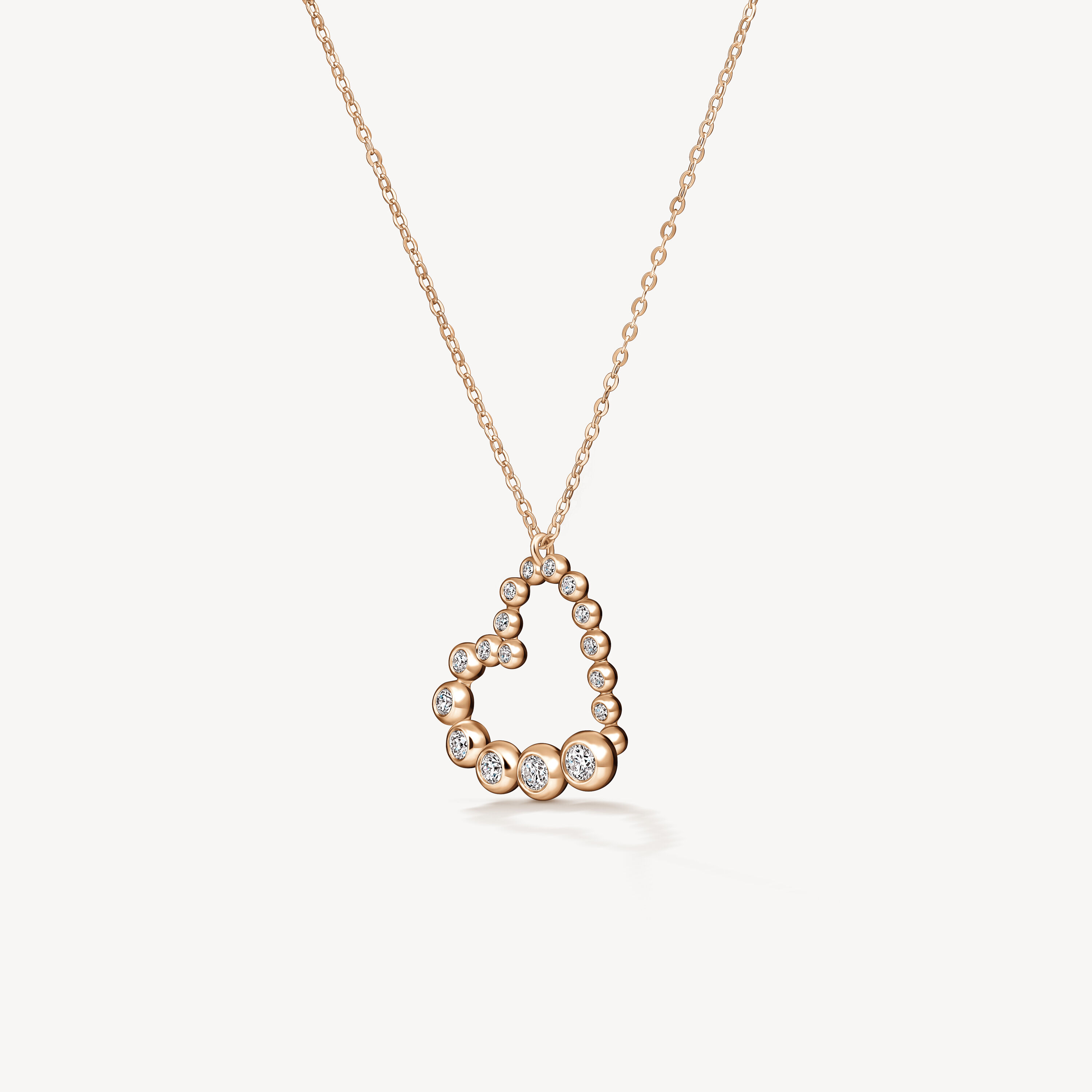 DREAM Heart 钻石项链（小）, 18K 玫瑰金, large