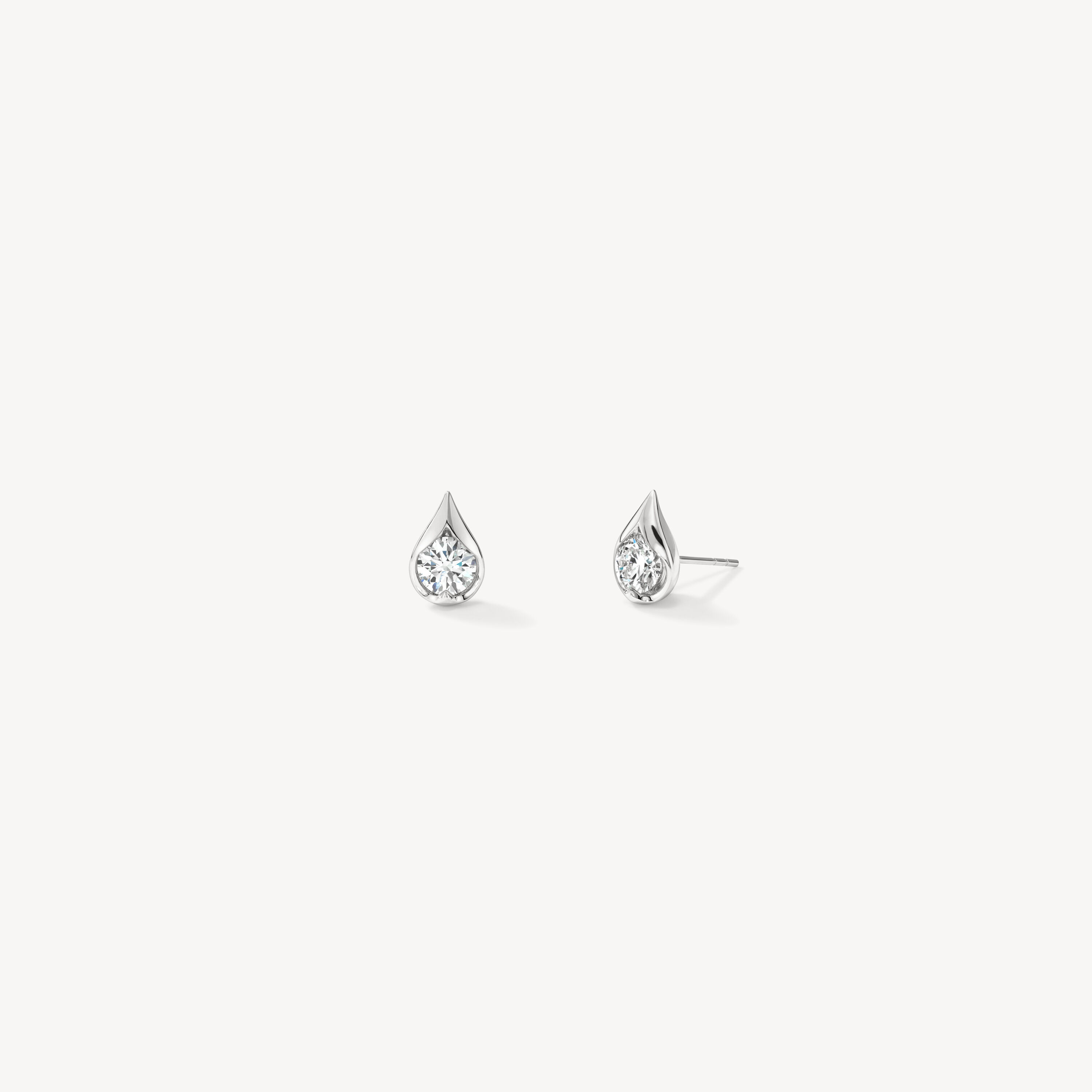 LU Droplet Studs, 18K White Gold, large