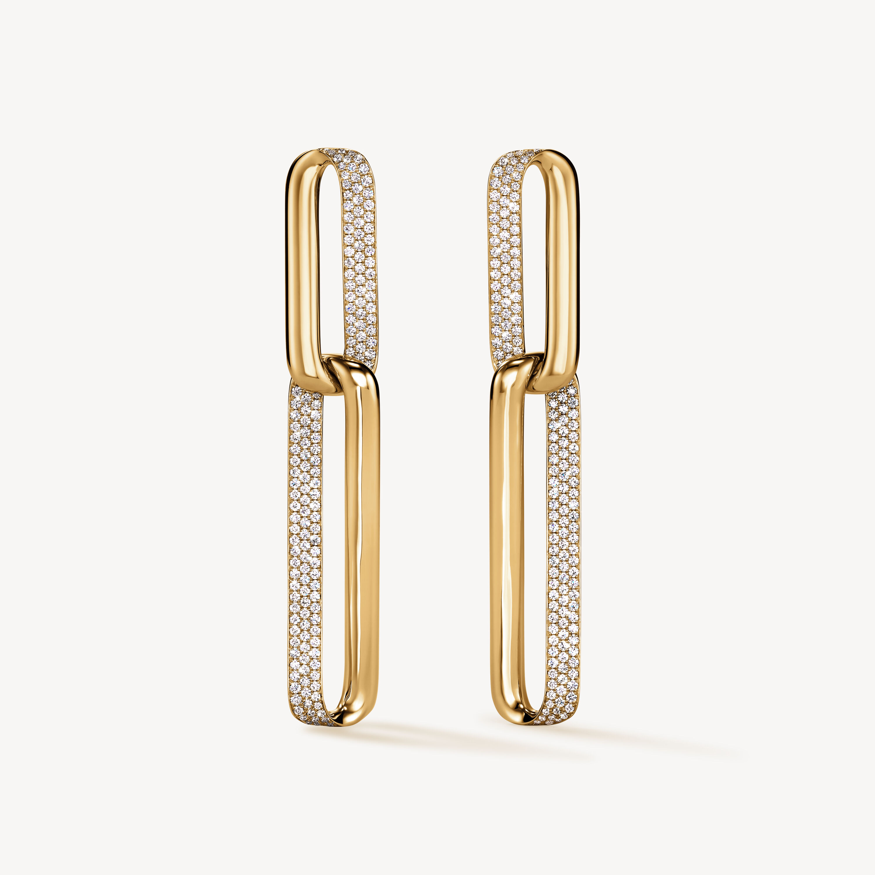 INSIDE/OUT Diamond Link Earrings, Large, 18K Yellow Gold, large