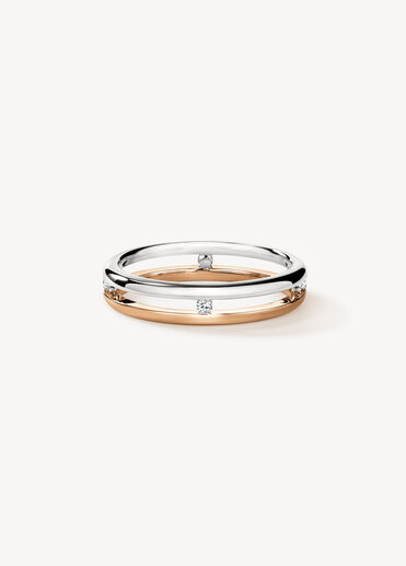 LOVE Floating Diamond Wedding Band, 18K Rose Gold w/Platinum LOVE Floating Diamond Wedding Band, 18K Rose Gold w/Platinum, large