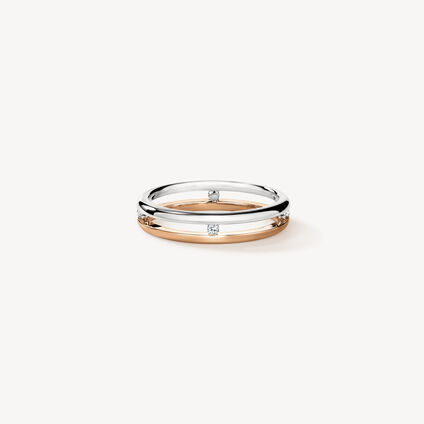 LOVE Floating Diamond 结婚对戒, 18K 玫瑰金(含铂金) LOVE Floating Diamond 结婚对戒, 18K 玫瑰金(含铂金), large