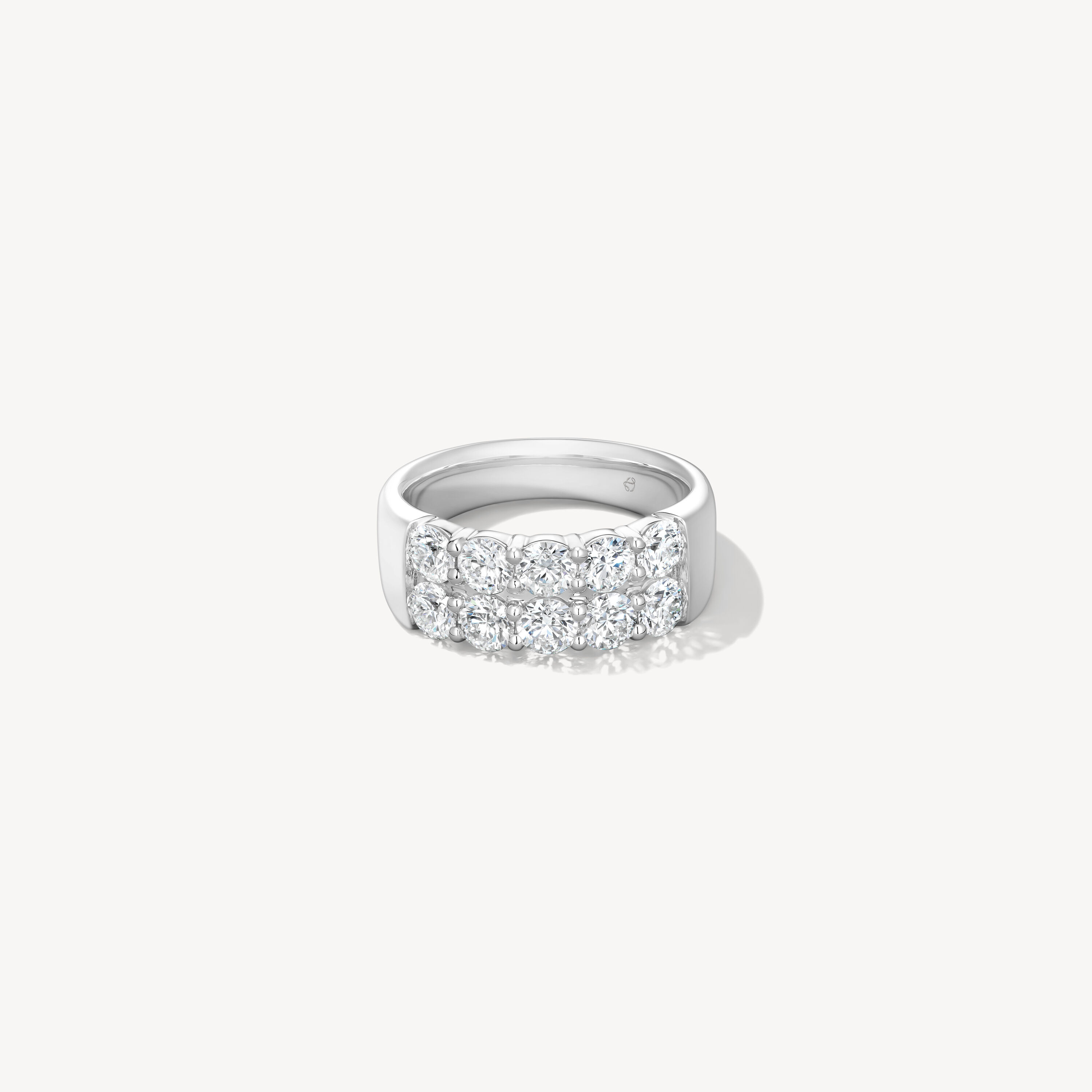 Signature Double钻石戒指, 18K 白金, large