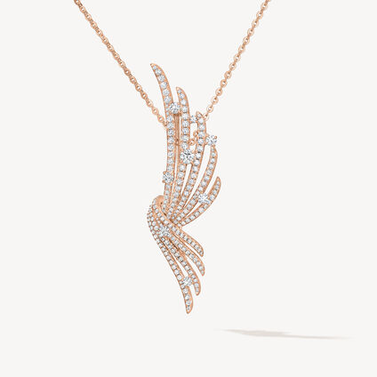 VELA 法式切割密镶钻石两用胸针, 18K 玫瑰金, large