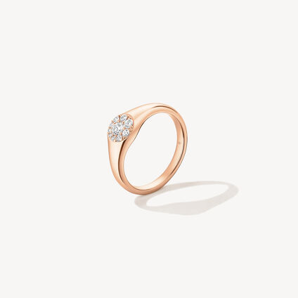 Tessa Circle Signet 钻石戒指, 18K 玫瑰金, large