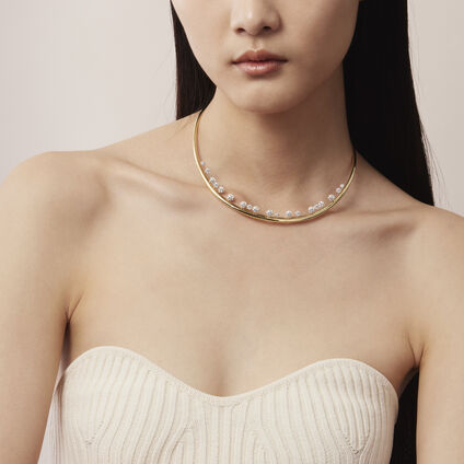 BARRE Floating Diamond Choker , 18K Rose Gold, large