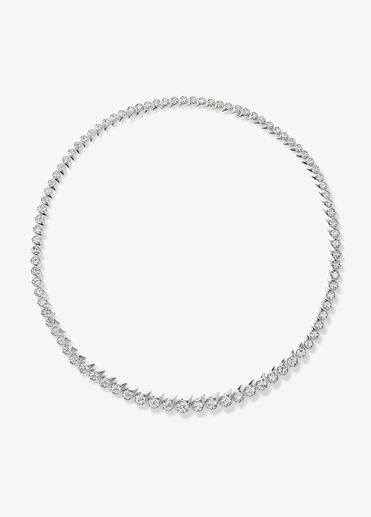 LU Droplet Graduated Necklace, 18K White Gold LU Droplet Graduated Necklace, 18K White Gold, large