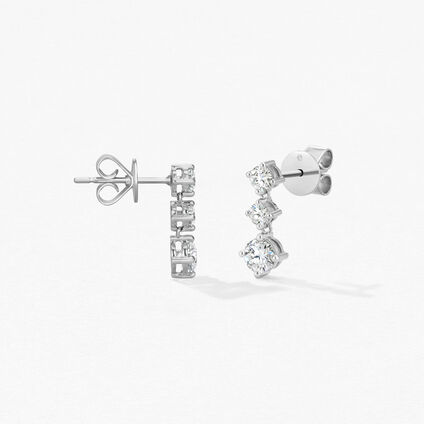 Cascade Mini Drop Earrings, 18K 白金, large