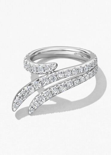 Vela Triple Row Pavé Ring, 18K White Gold Vela Triple Row Pavé Ring, 18K White Gold, large