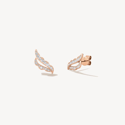 Lorelei Ribbon 钻石耳环, 18K 玫瑰金, large