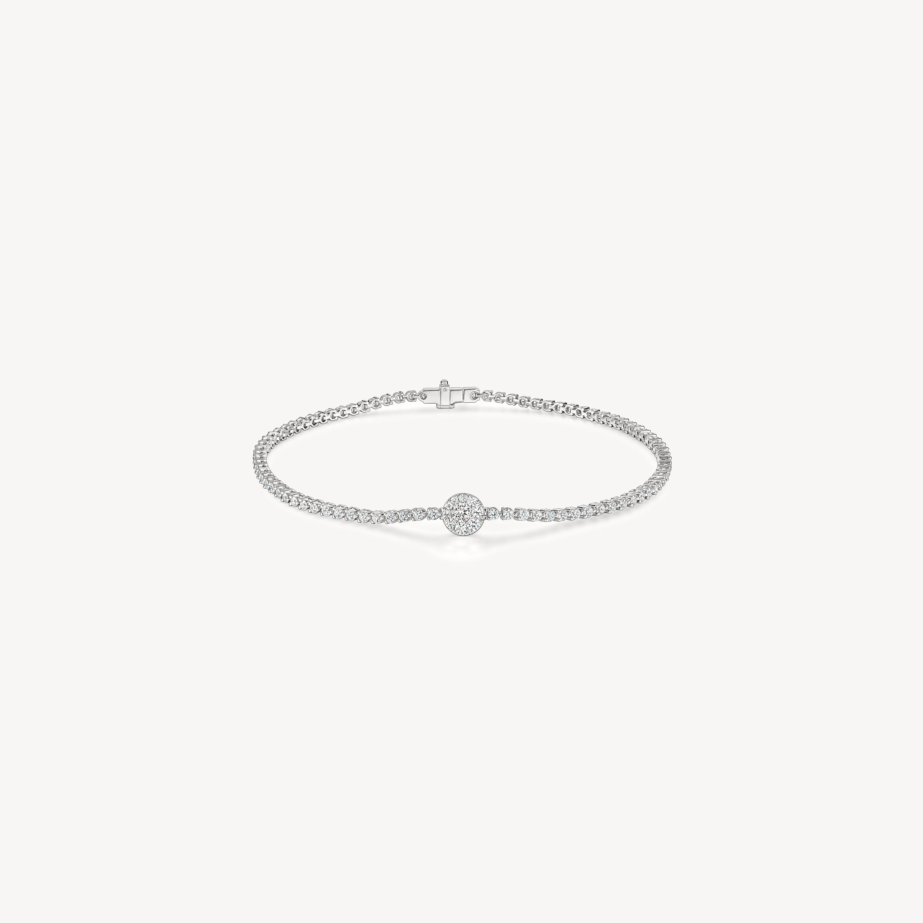 Tessa Circle 钻石手链, 18K 白金, large
