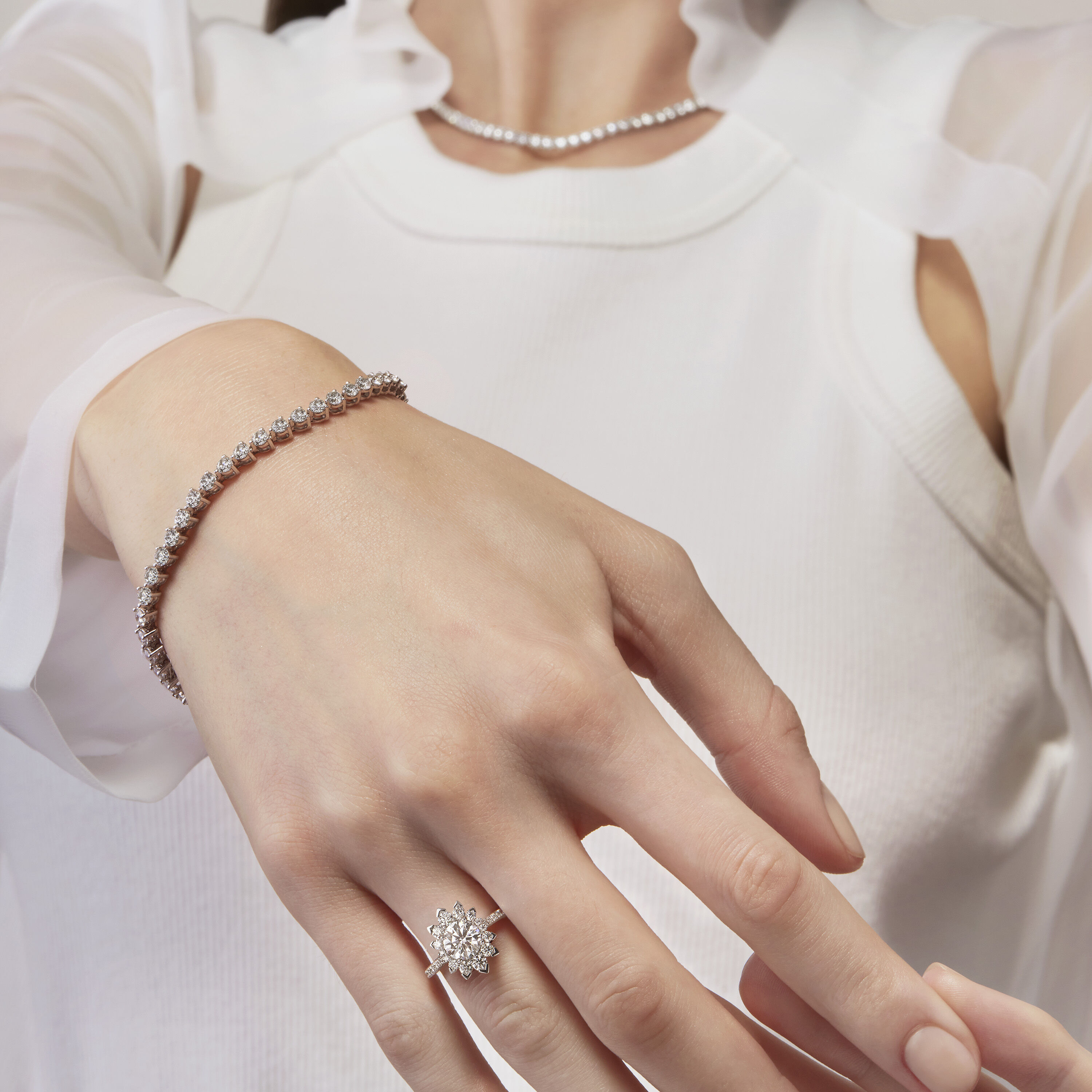 Temptation 三爪钻石手链, 18K 玫瑰金, large