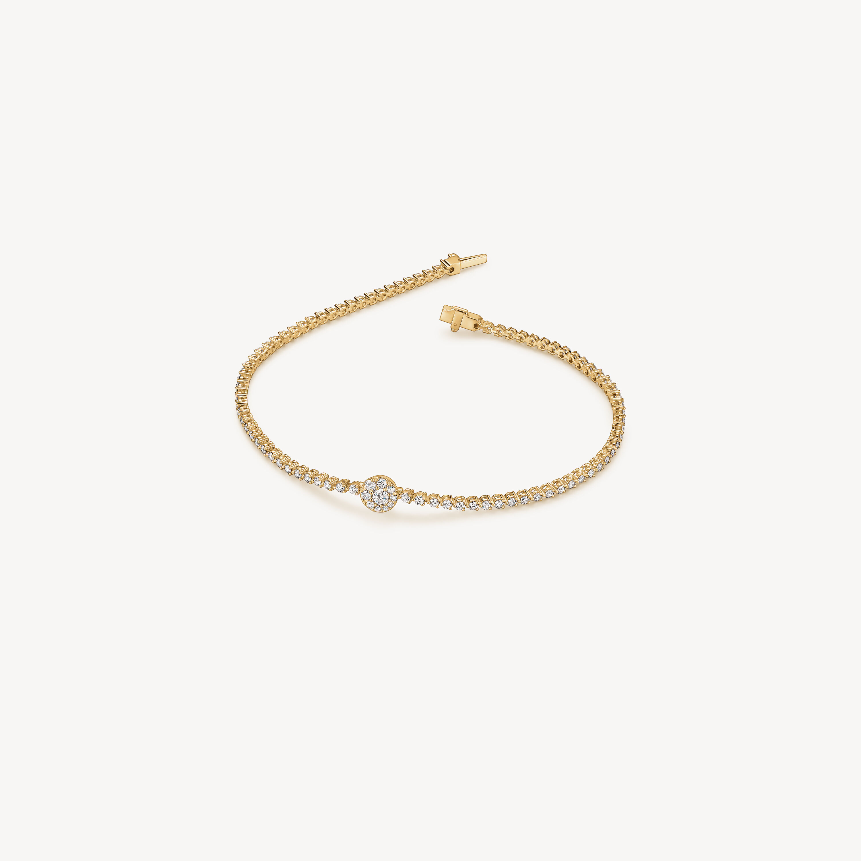 Tessa Circle 钻石手链, 18K 黄金, large