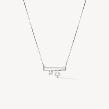 BARRE Floating 迷你钻石项链, 18K 白金, large