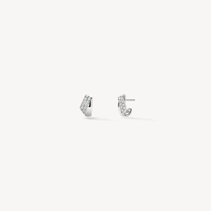 INSIDE/OUT Diamond Flip Huggies, 18K White Gold INSIDE/OUT Diamond Flip Huggies, 18K White Gold, large