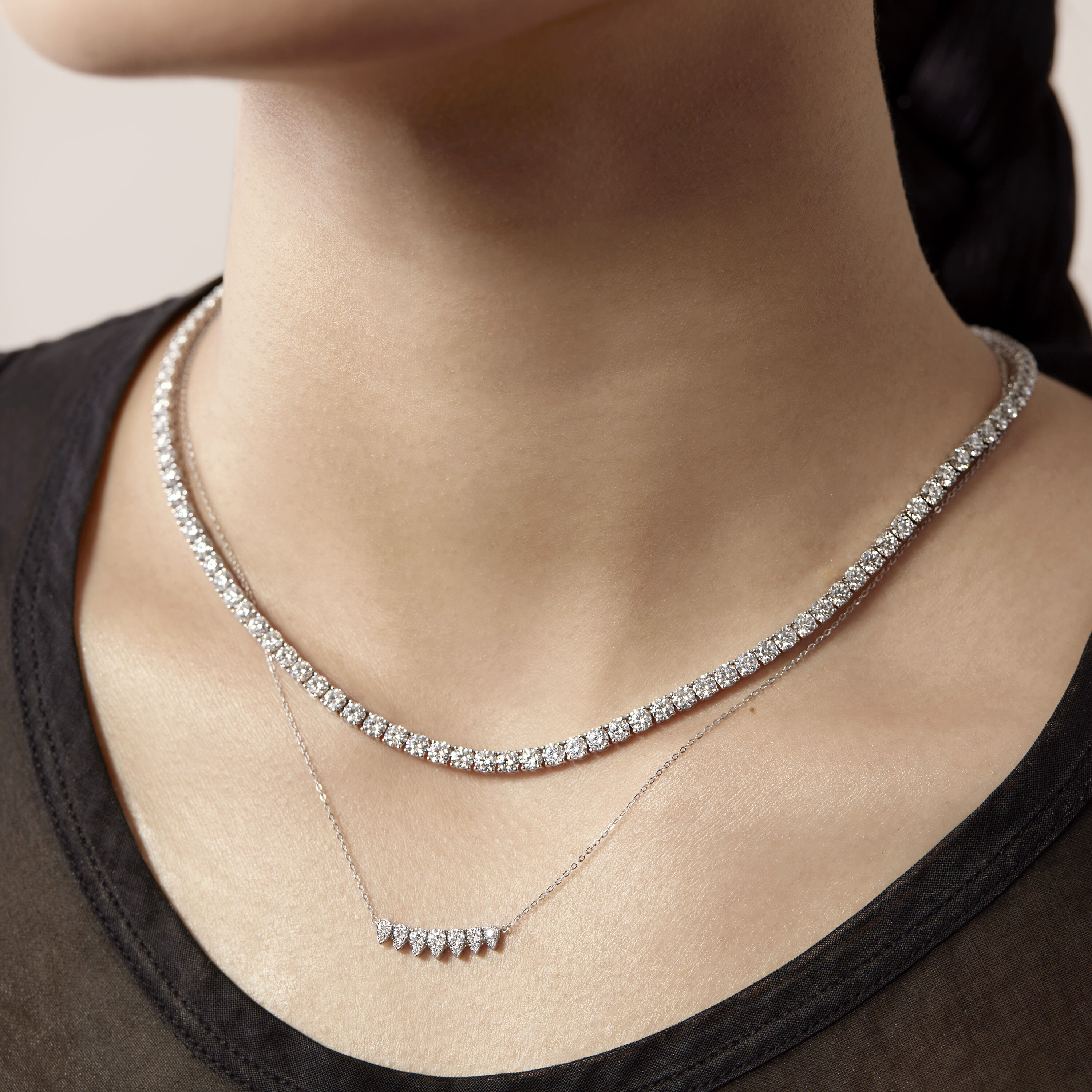 Aerial Lunar Eclipse 钻石项链（小）, 18K 玫瑰金, large