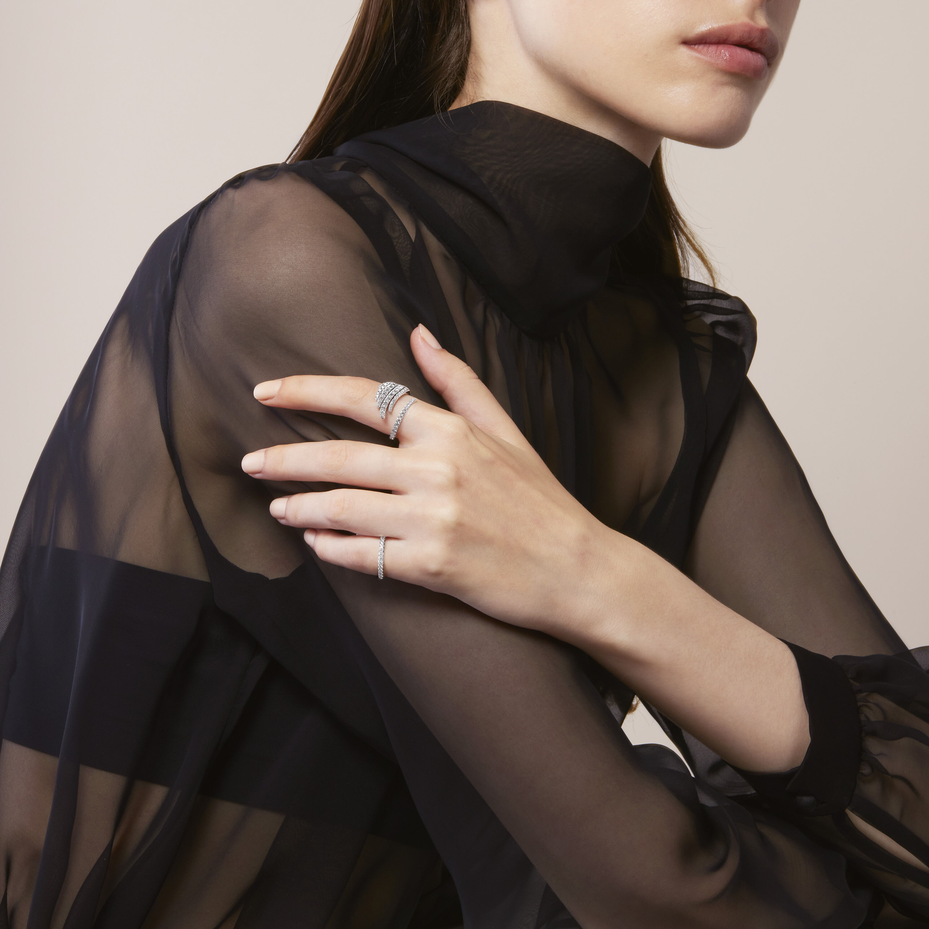 Vela Cocktail 钻石戒指, 18K 黄金, large