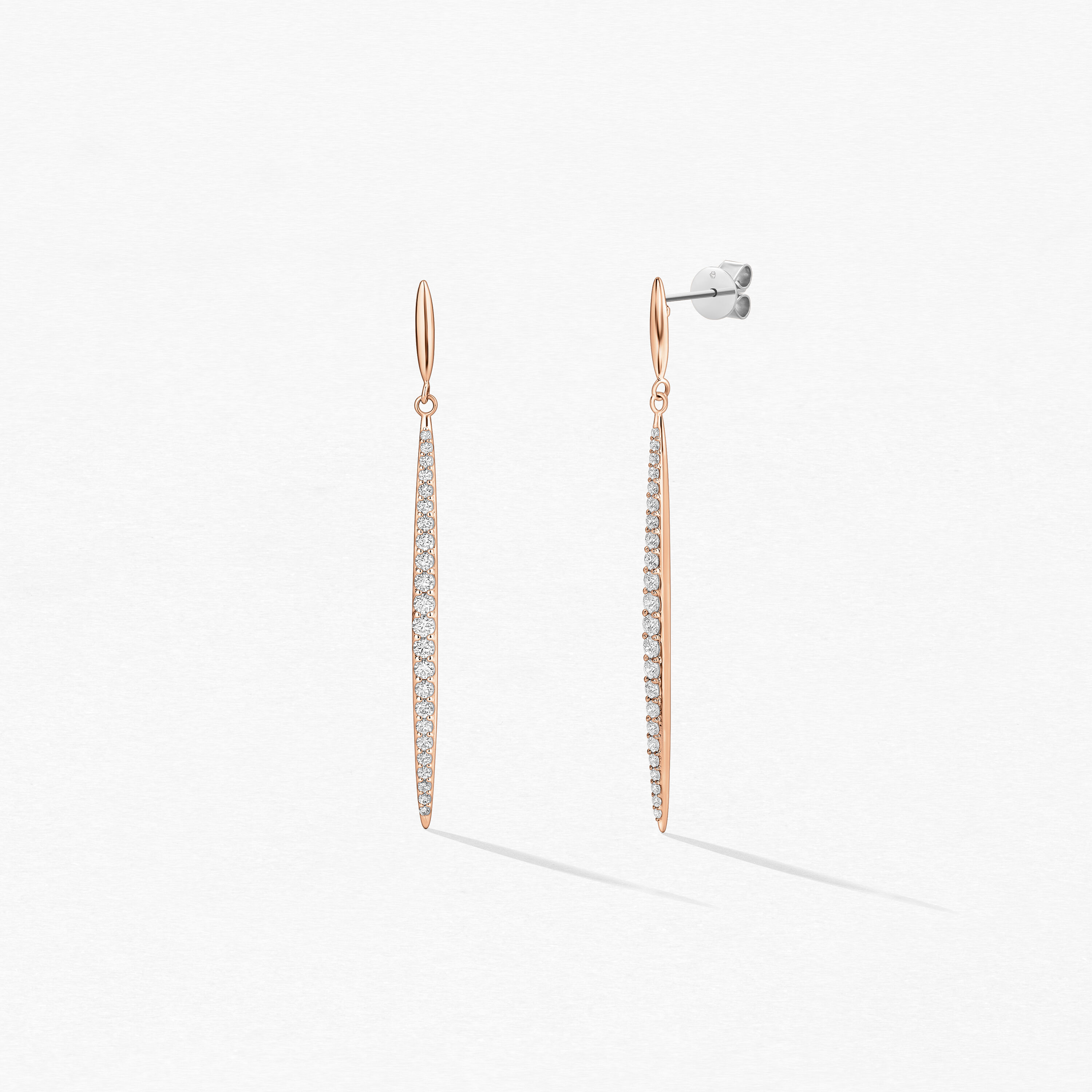 HOF Classic Stiletto Earrings, 18K 玫瑰金, large