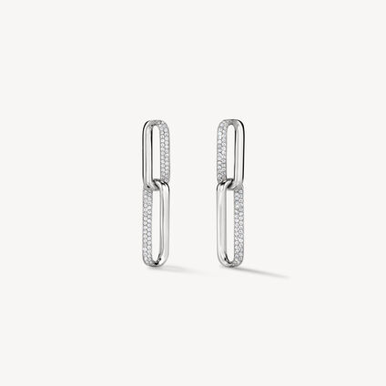 INSIDE/OUT Diamond Link Earrings, Small, 18K White Gold INSIDE/OUT Diamond Link Earrings, Small, 18K White Gold, large