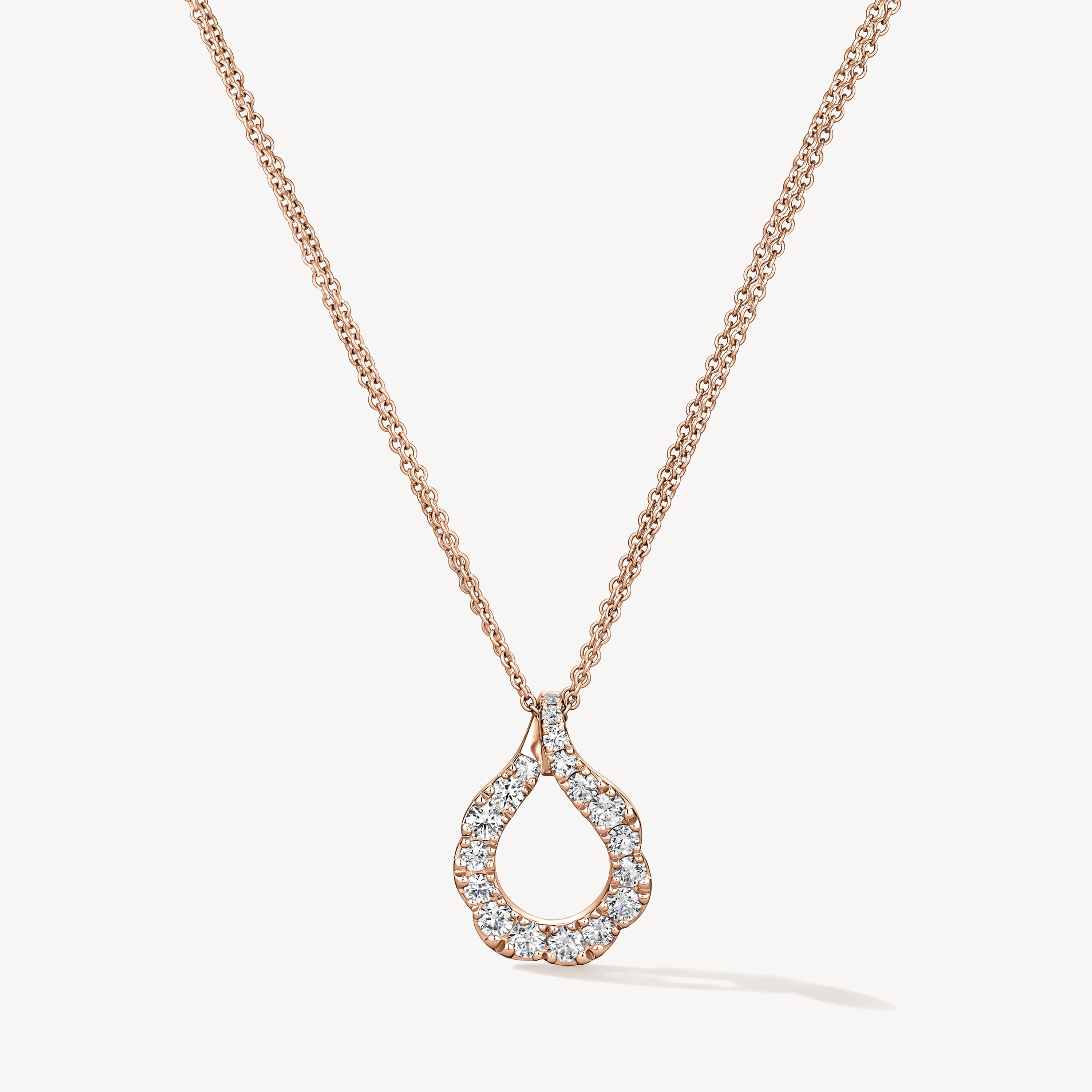 Lorelei Crescent 钻石项链, 18K 玫瑰金, large