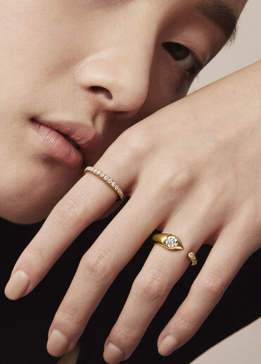 LU Open Droplet Ring, 18K White Gold LU Open Droplet Ring, 18K White Gold, large